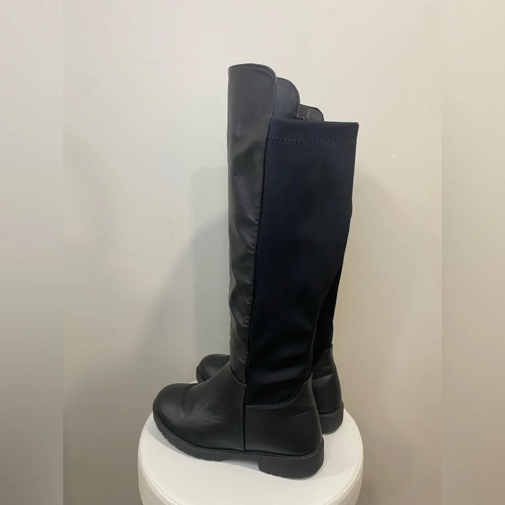 Wanted womens Black faux Leather Knee-High Boots